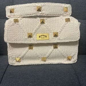 Valentino Roman Stud Knit Handbag